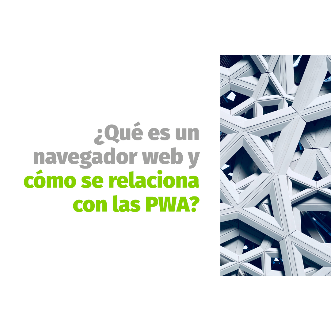 A la derecha hay rectas y triangulares conectadas todas, en representación de lo que hace un navegador web